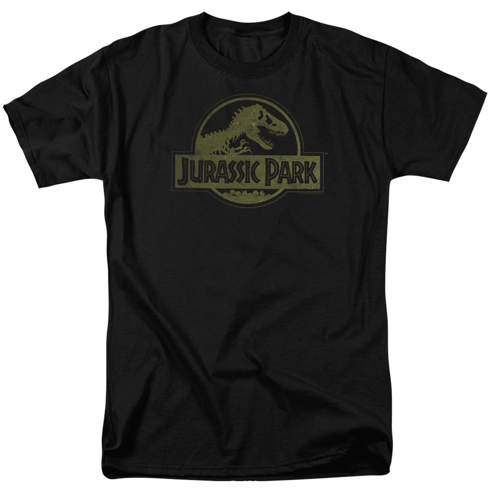 Jurassic Park Distressed Logo Mens T Shirt Black