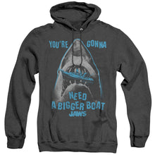 Load image into Gallery viewer, Jaws Boat In Mouth Heather Mens Hoodie Black

