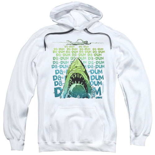 Jaws Da Dum Mens Hoodie White