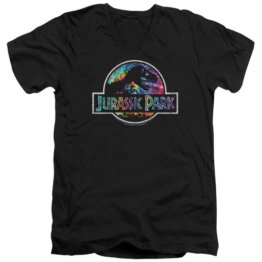 Jurassic Park Prehistoric Groove Mens Slim Fit V-Neck T Shirt Black