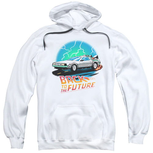 Back To The Future Airbrush Mens Hoodie White