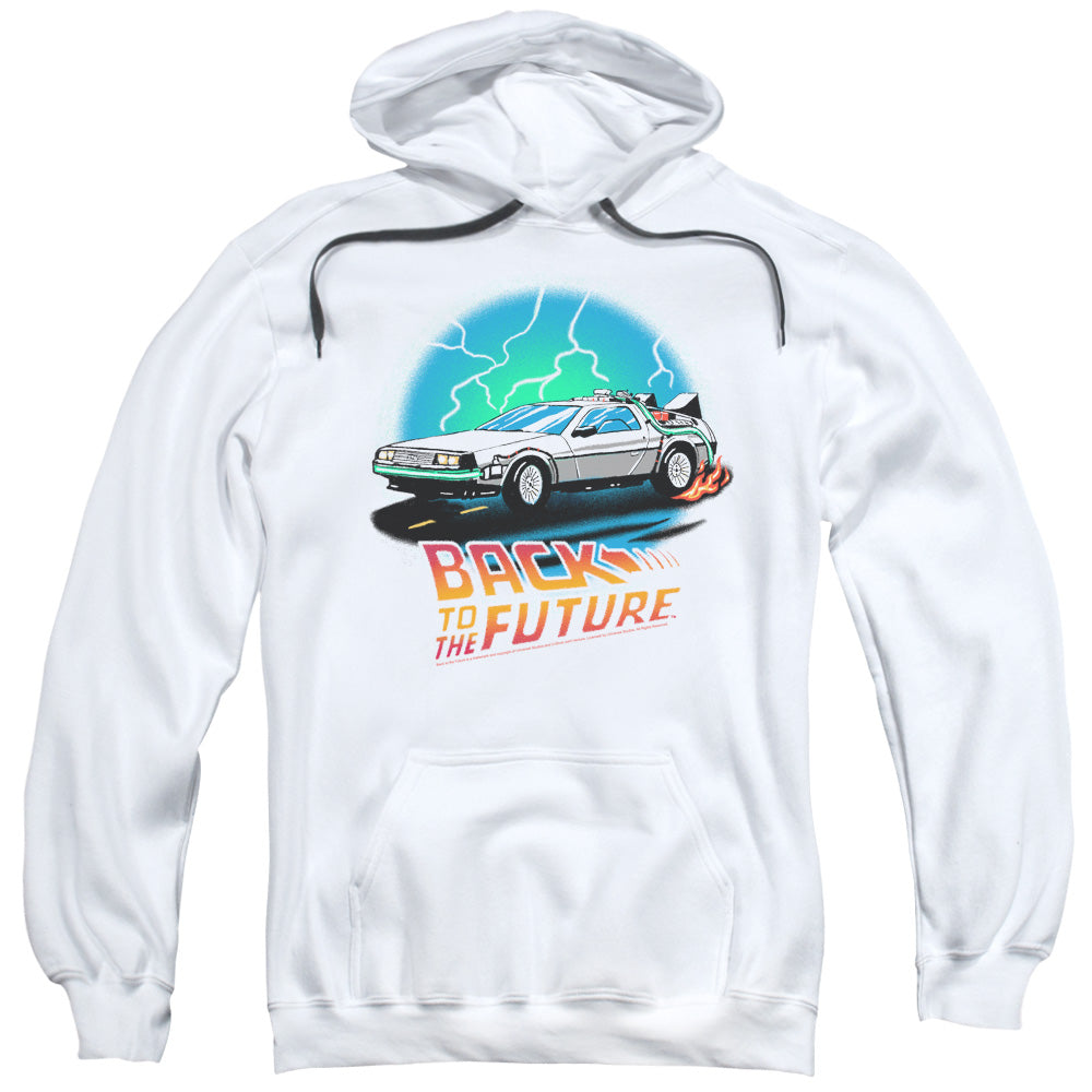 Back To The Future Airbrush Mens Hoodie White