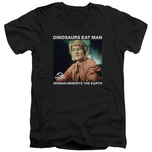 Jurassic Park Inherit Mens Slim Fit V-Neck T Shirt Black