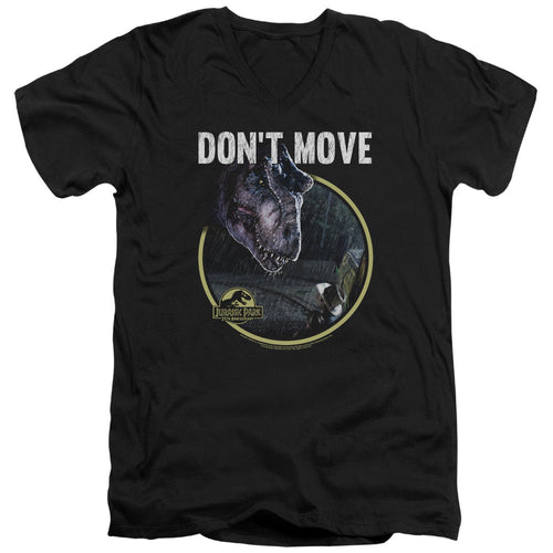 Jurassic Park Dont Move Mens Slim Fit V-Neck T Shirt Black
