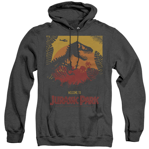Jurassic Park Welcome To JP Heather Mens Hoodie Black