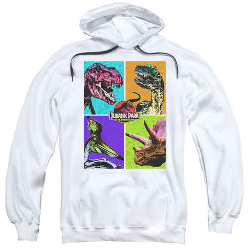 Jurassic Park Prehistoric Block Mens Hoodie White