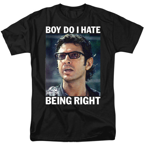 Jurassic Park Ian Malcolm Being Right Mens T Shirt Black