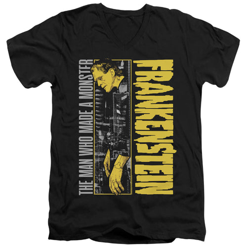 Universal Monsters The Man Who Made A Mens Slim Fit V-Neck T Shirt Black