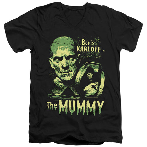 Universal Monsters The Mummy Mens Slim Fit V-Neck T Shirt Black