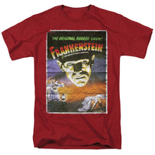 Load image into Gallery viewer, Universal Monsters Frankenstein One Sheet Mens T Shirt Cardinal
