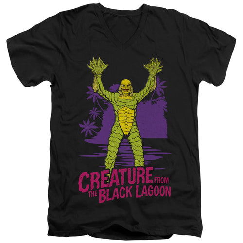 Universal Monsters From Forbidden Depths Mens Slim Fit V-Neck T Shirt Black