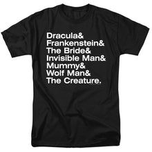 Load image into Gallery viewer, Universal Monsters Ampersand Monsters Mens T Shirt Black
