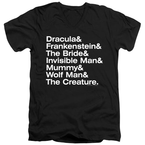 Universal Monsters Ampersand Monsters Mens Slim Fit V-Neck T Shirt Black