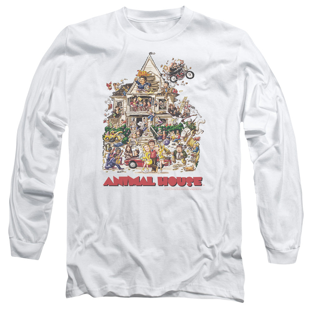 Animal House Poster Art Mens Long Sleeve Shirt White White