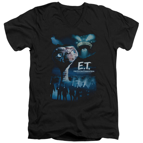 ET the Extra Terrestrial Going Home Mens Slim Fit V-Neck T Shirt Black