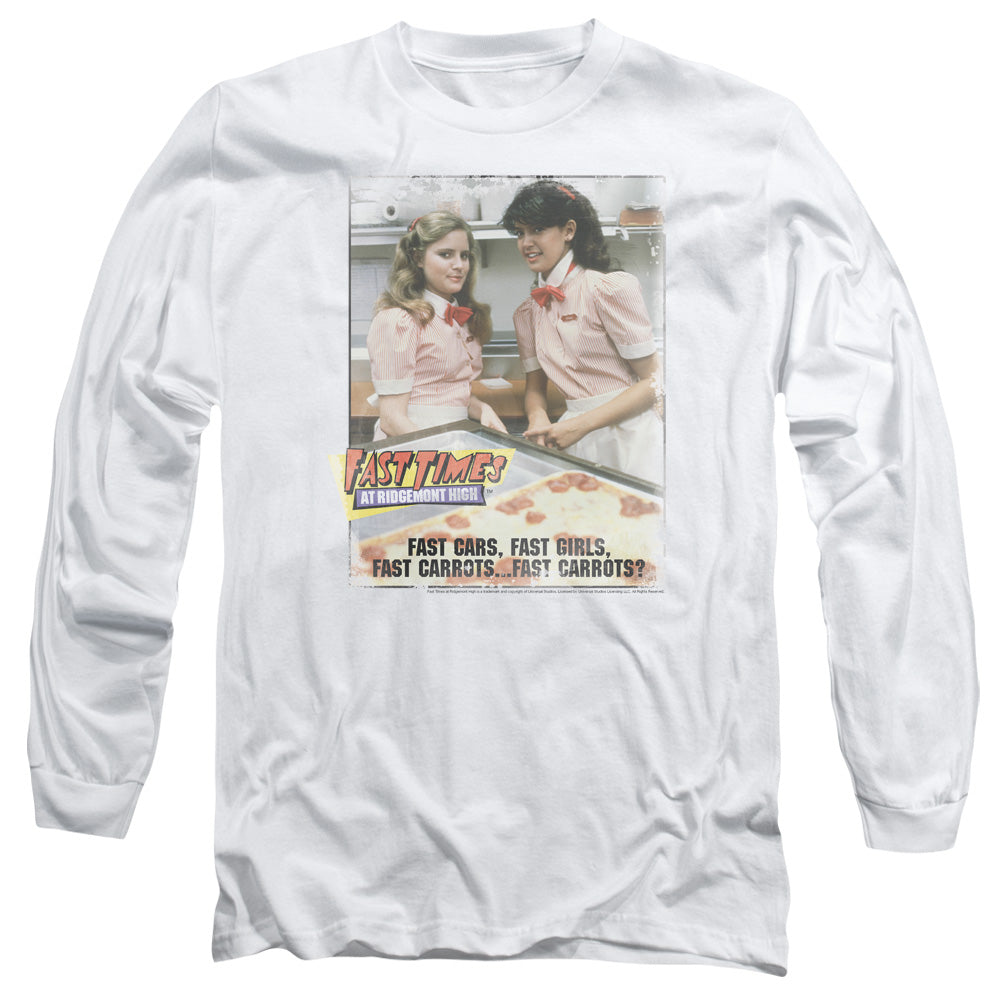 Fast Times Ridgemont High Fast Carrots Mens Long Sleeve Shirt White Officially Licensed