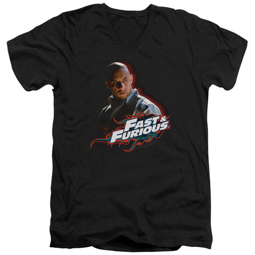 Fast And The Furious Toretto Mens Slim Fit V-Neck T Shirt Black