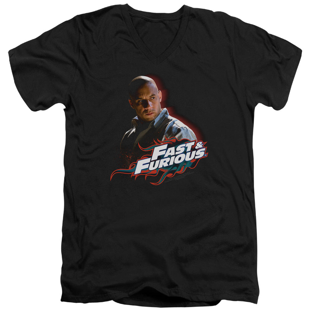 Fast And The Furious Toretto Mens Slim Fit V-Neck T Shirt Black