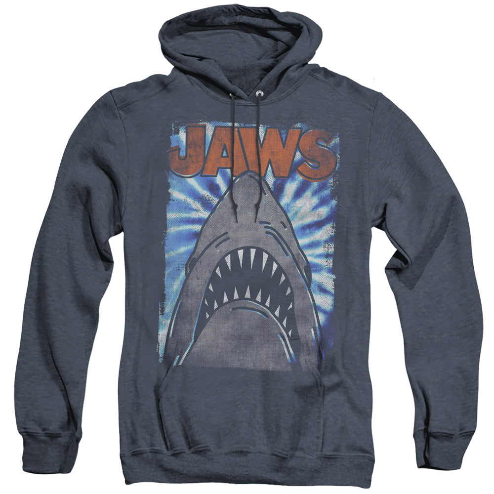 Jaws Ocean Tie Dye Heather Mens Hoodie Navy