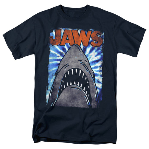 Jaws Ocean Tie Dye Mens T Shirt Navy