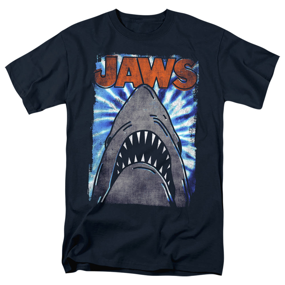 Jaws Ocean Tie Dye Mens T Shirt Navy