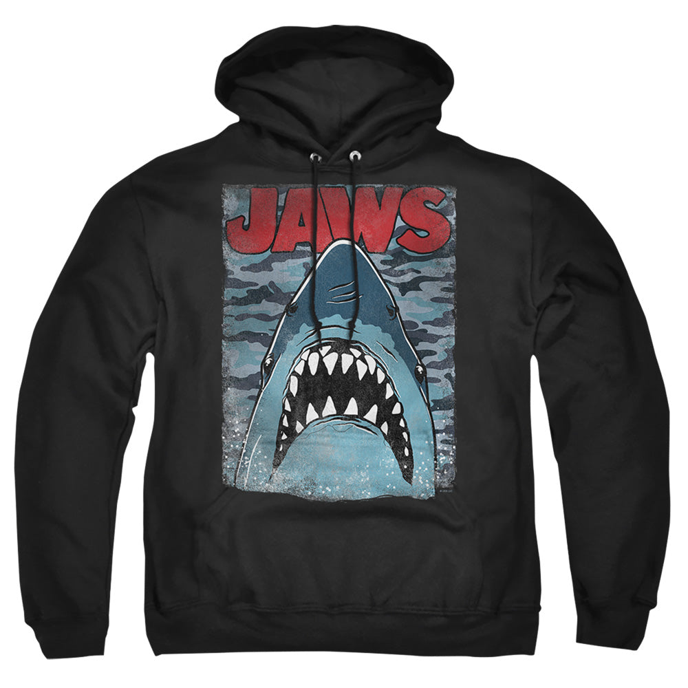 Jaws Camo Jaws Mens Hoodie Black