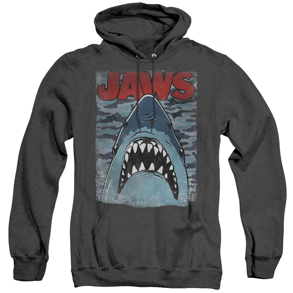 Jaws Camo Jaws Heather Mens Hoodie Black