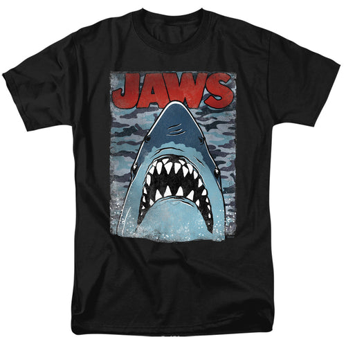 Jaws Camo Jaws Mens T Shirt Black