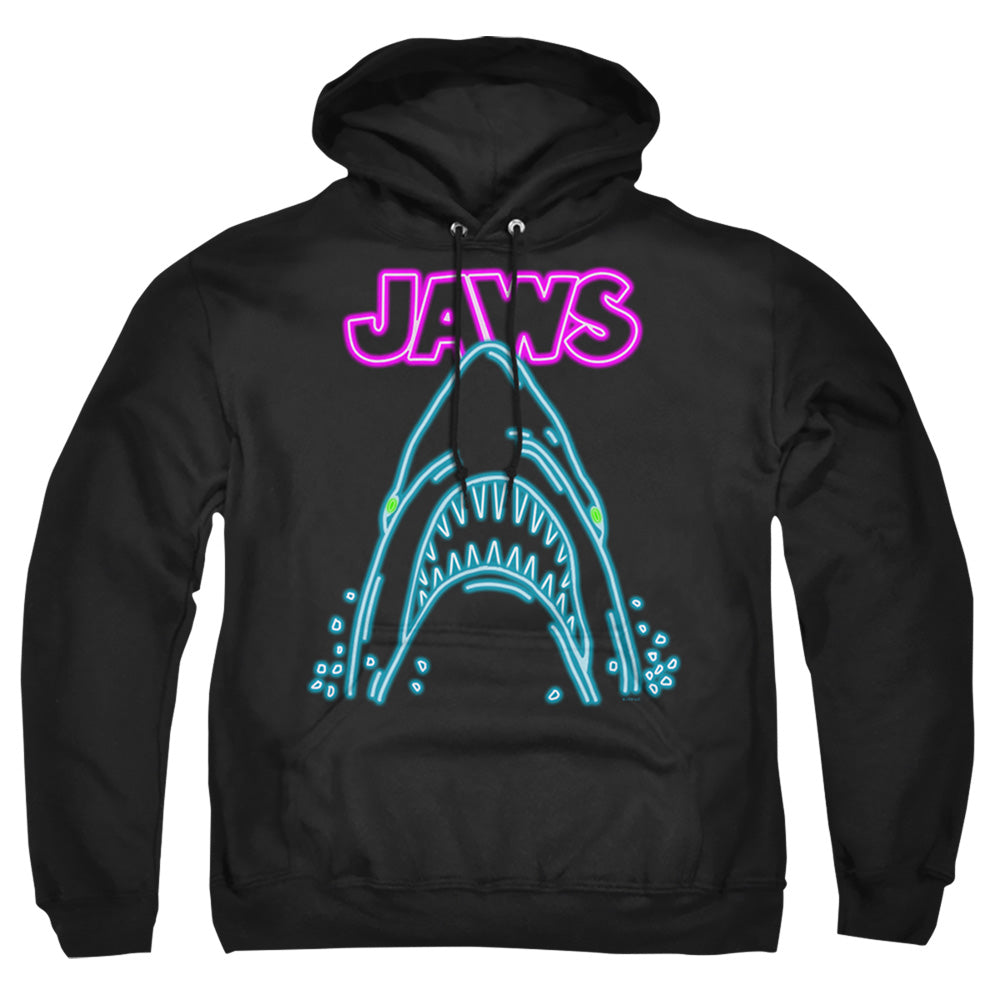 Jaws Neon Jaws Mens Hoodie Black
