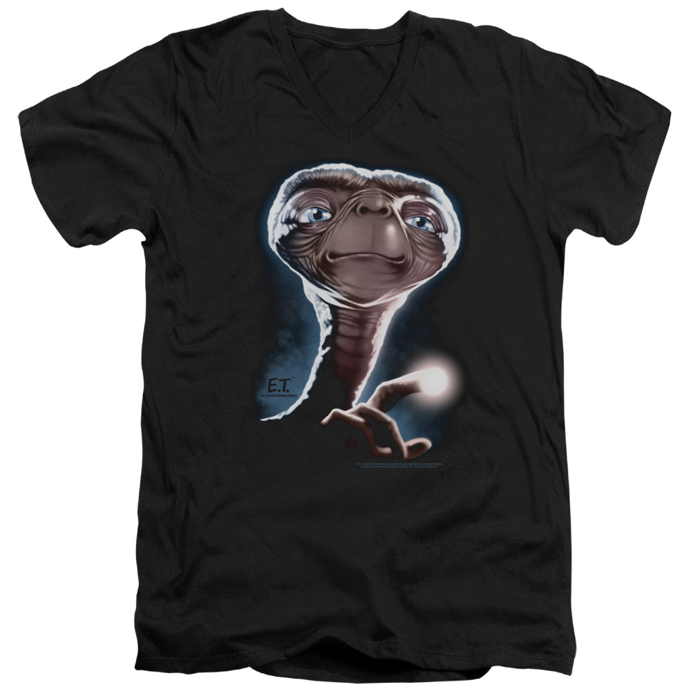 ET the Extra Terrestrial Portrait Mens Slim Fit V-Neck T Shirt Black