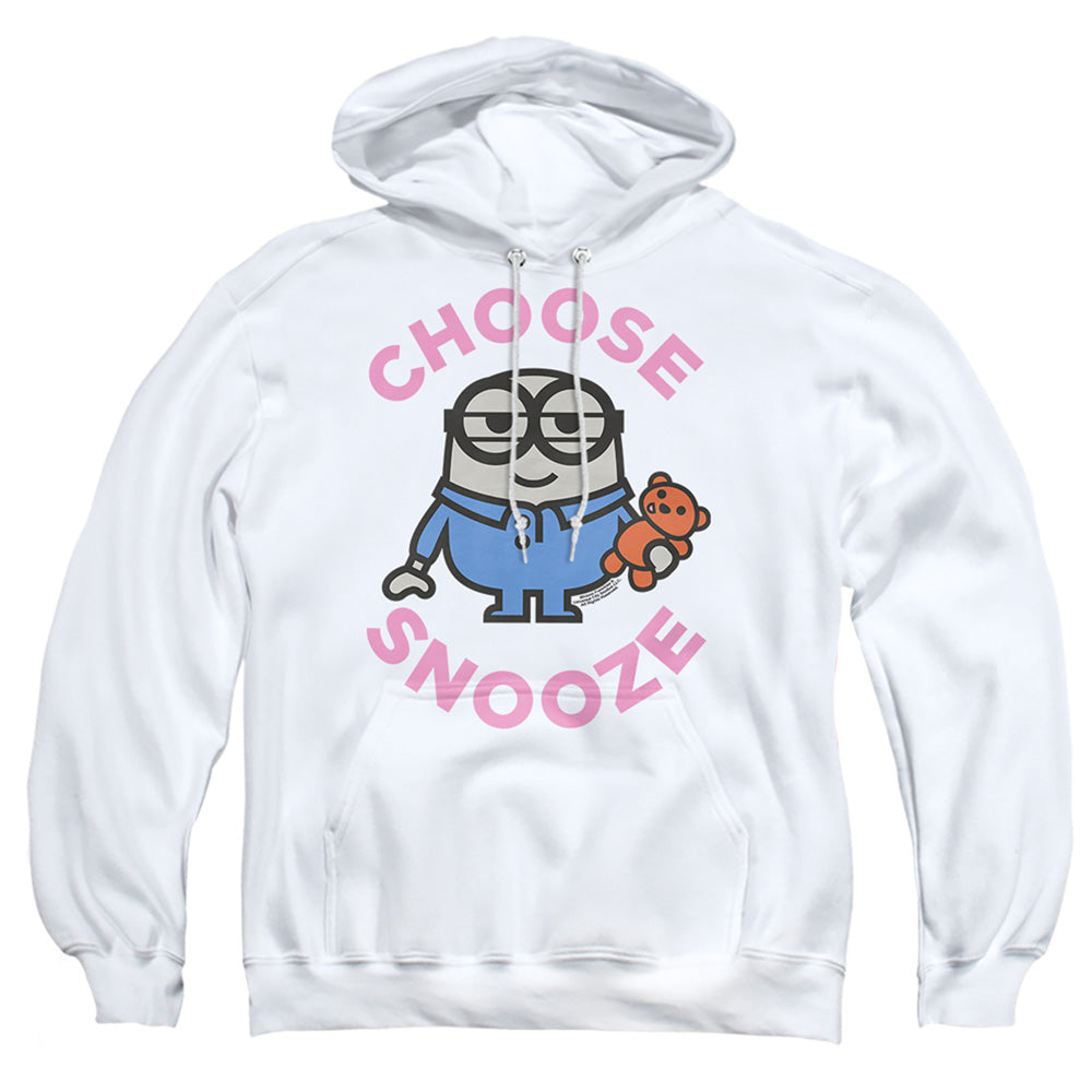 Minions Choose Snooze Mens Hoodie White