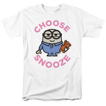 Load image into Gallery viewer, Minions Choose Snooze Mens T Shirt White
