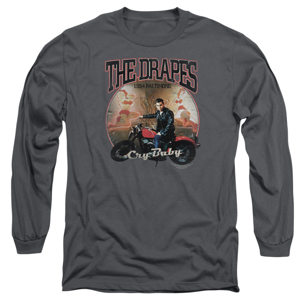 Cry Baby Drapes Mens Long Sleeve Shirt Charcoal Charcoal
