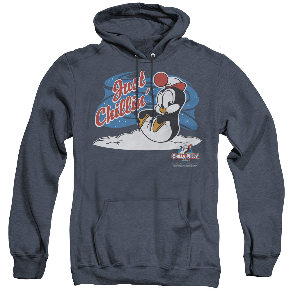 Chilly Willy Just Chillin Heather Mens Hoodie Navy
