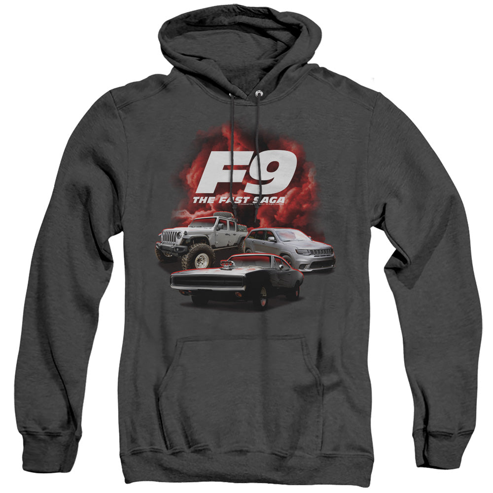 Fast And The Furious 9 Car Group Heather Mens Hoodie Black