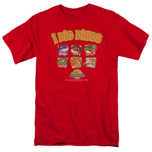 Land Before Time I Dig Dinos Mens T Shirt Red