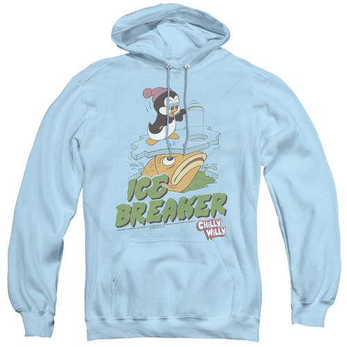 Chilly Willy Ice Breaker Mens Hoodie Light Blue