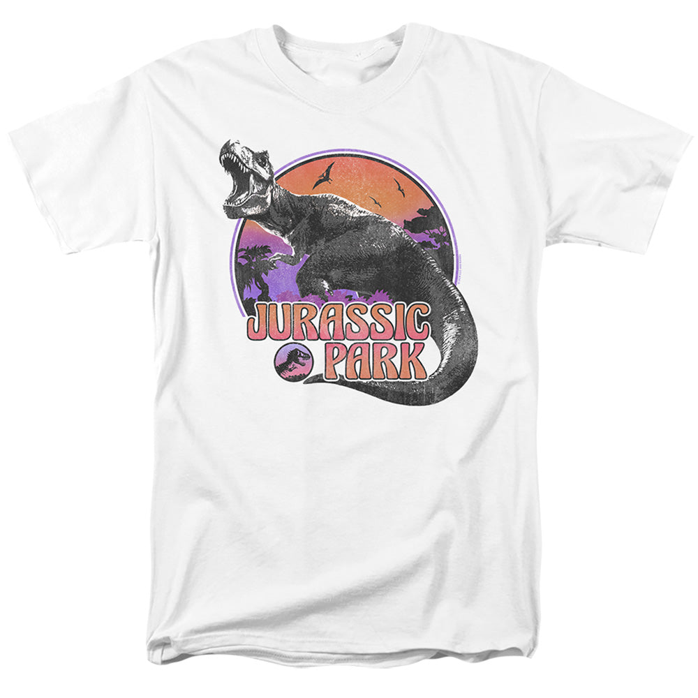Jurassic Park Colorful T-Rex Mens T Shirt White