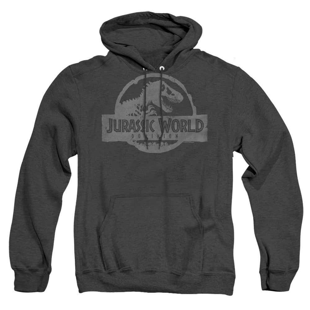 Jurassic World Dominion Vintage Logo Heather Mens Hoodie Black