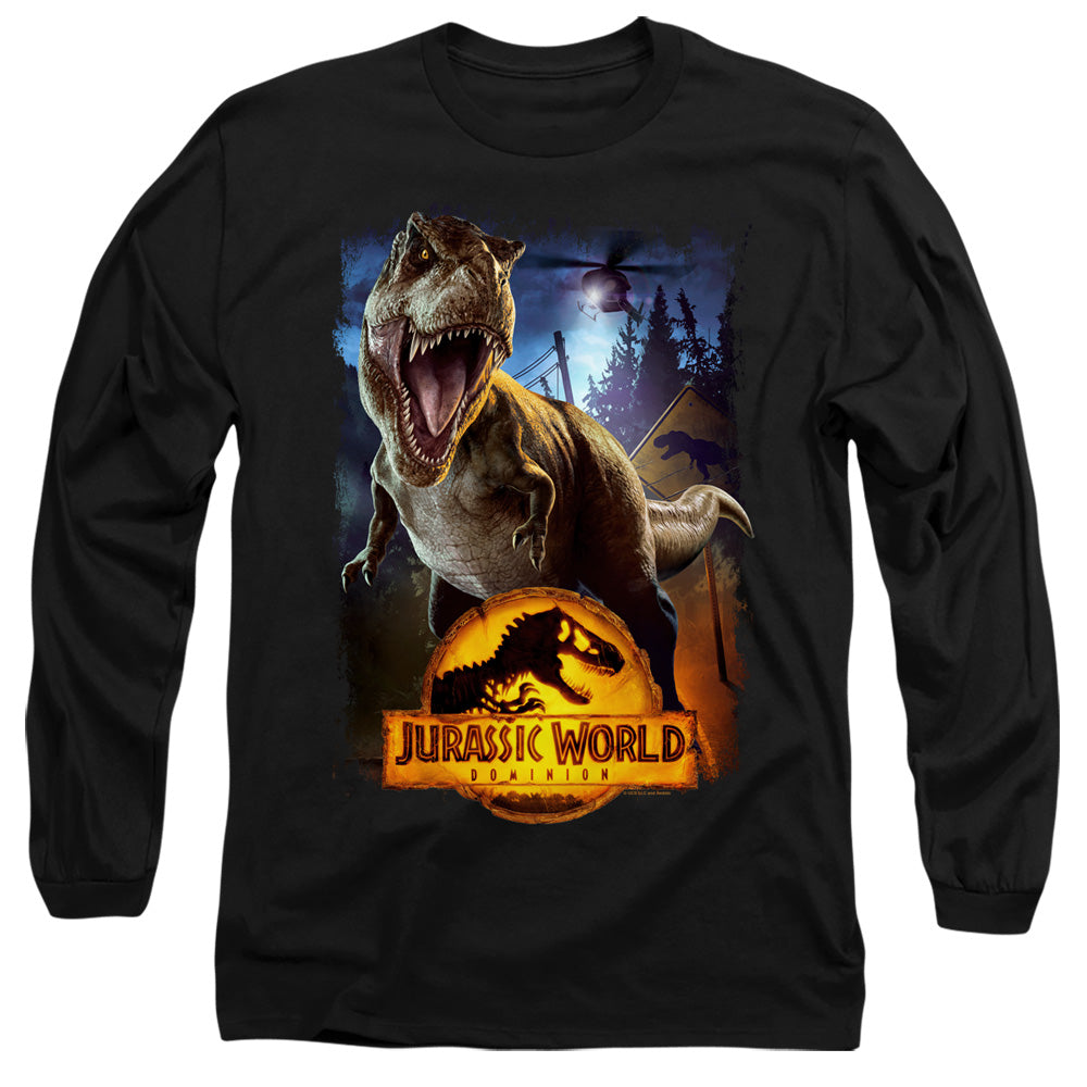 Jurassic World No More Fences Mens Long Sleeve Shirt Black Officially Licensed