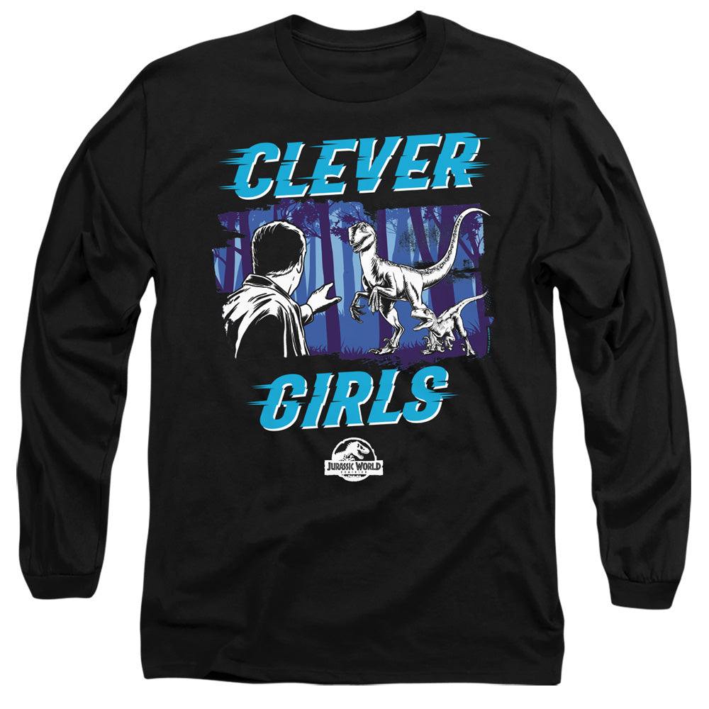 Jurassic World Dominions Clever Girl Mens Long Sleeve Shirt Black Officially Licensed