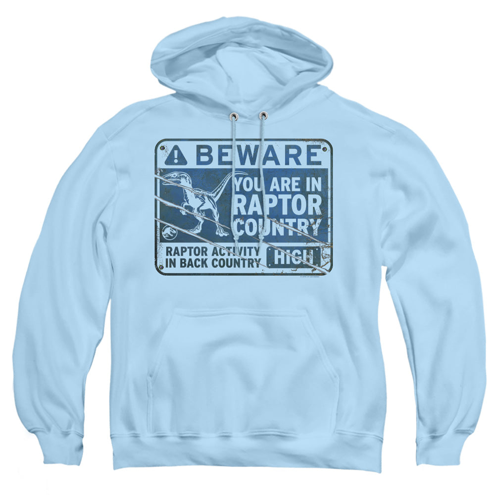 Jurassic World Raptor Sign Mens Hoodie Light Blue