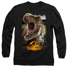 Load image into Gallery viewer, Jurassic World Rex Beauty Shot Mens Long Sleeve Shirt Black Officially Licensed
