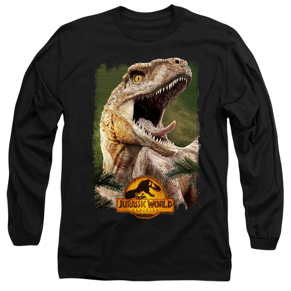 Jurassic World Raptor Beauty Shot Mens Long Sleeve Shirt Black Officially Licensed