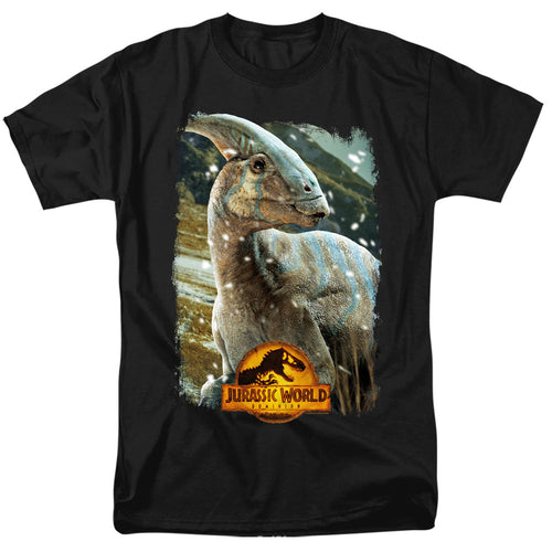 Jurassic World Parasaurolophus Beauty Shot Mens T Shirt Black