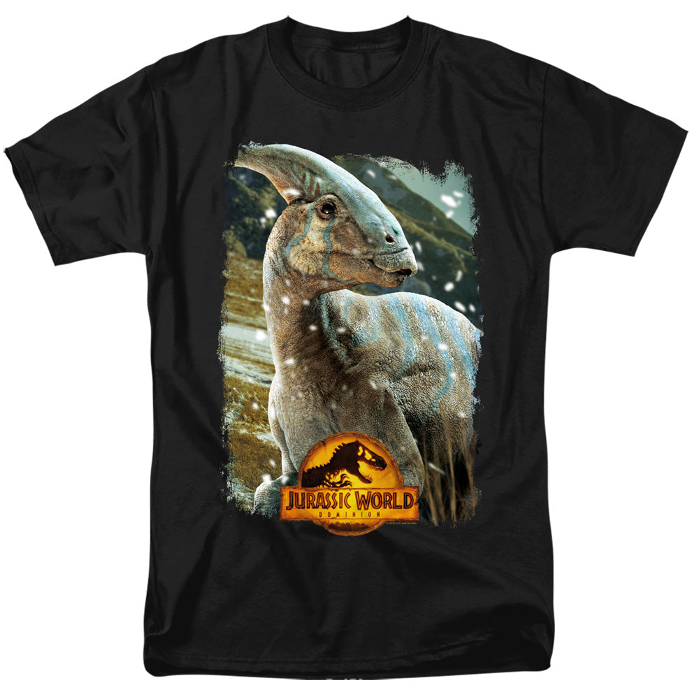 Jurassic World Parasaurolophus Beauty Shot Mens T Shirt Black