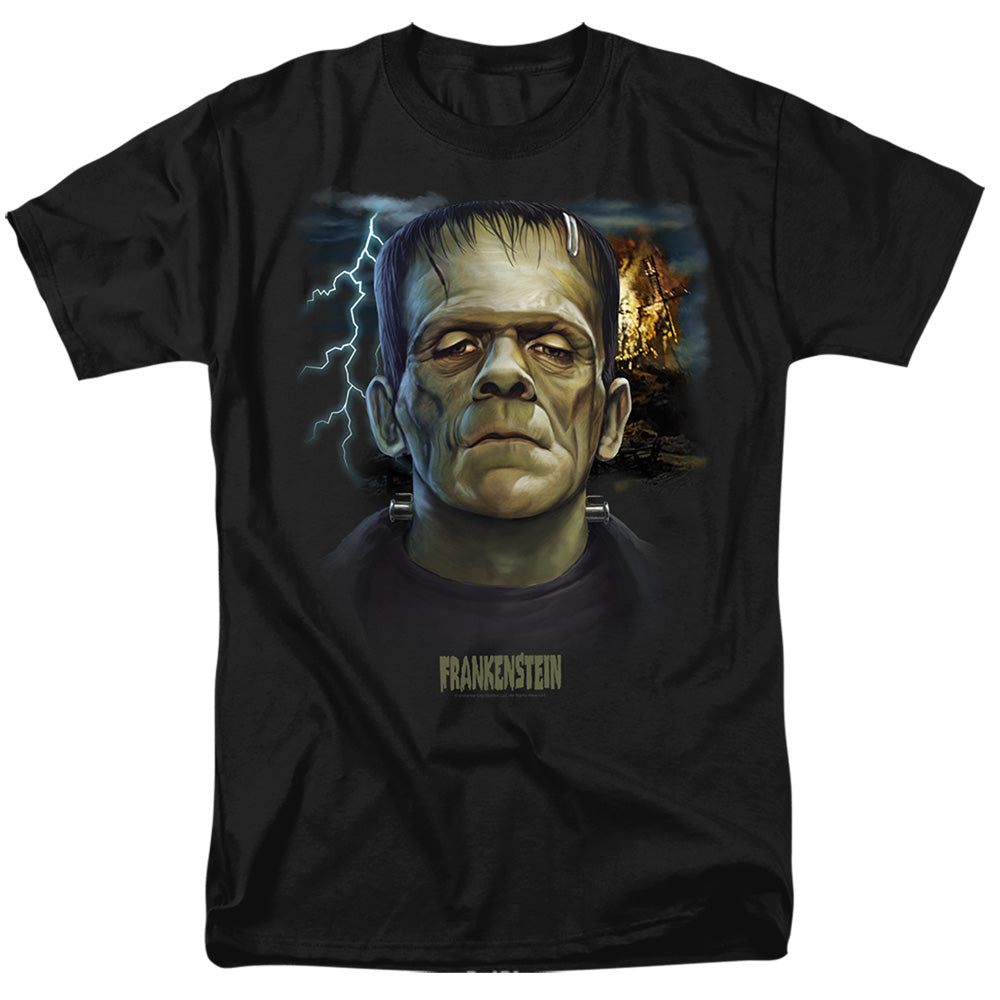 Universal Monsters Frankenstein Head Mens T Shirt Black