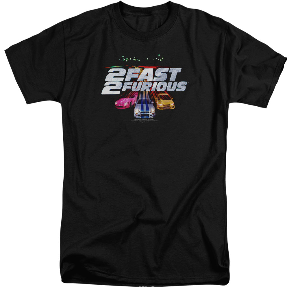2 Fast 2 Furious Logo Mens Tall T Shirt Black