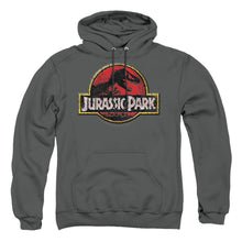 Load image into Gallery viewer, Jurassic Park Stone Logo Mens Hoodie Charcoal
