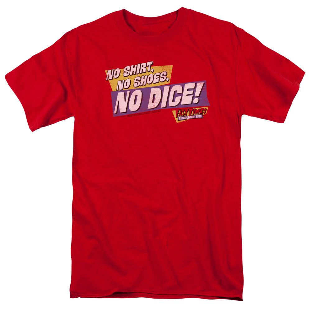 Fast Times Ridgemont High No Dice Mens T Shirt Red Red